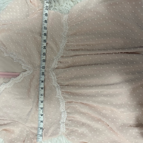 Pink Polka Dot Dress with Lace Trim - Picture 9 of 10